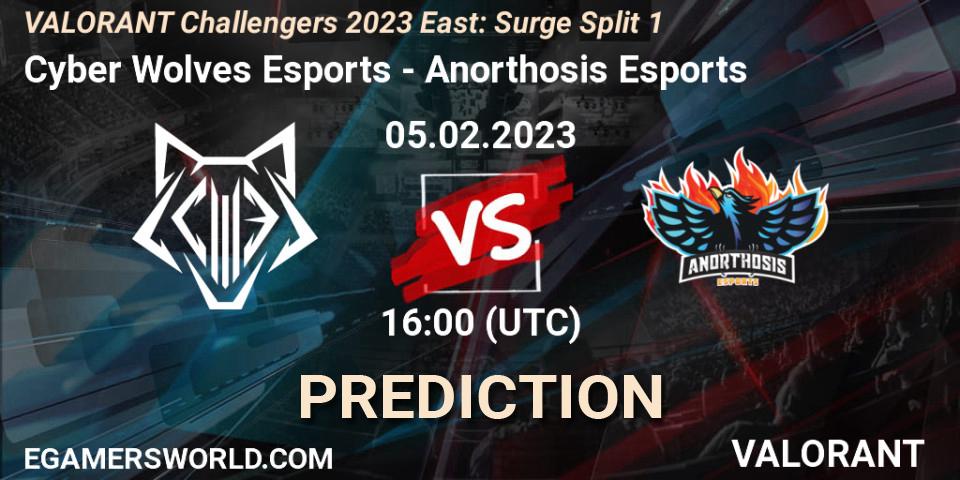 Cyber Wolves Esports vs Anorthosis Esports: Betting TIp, Match Prediction. 05.02.23. VALORANT, VALORANT Challengers 2023 East: Surge Split 1