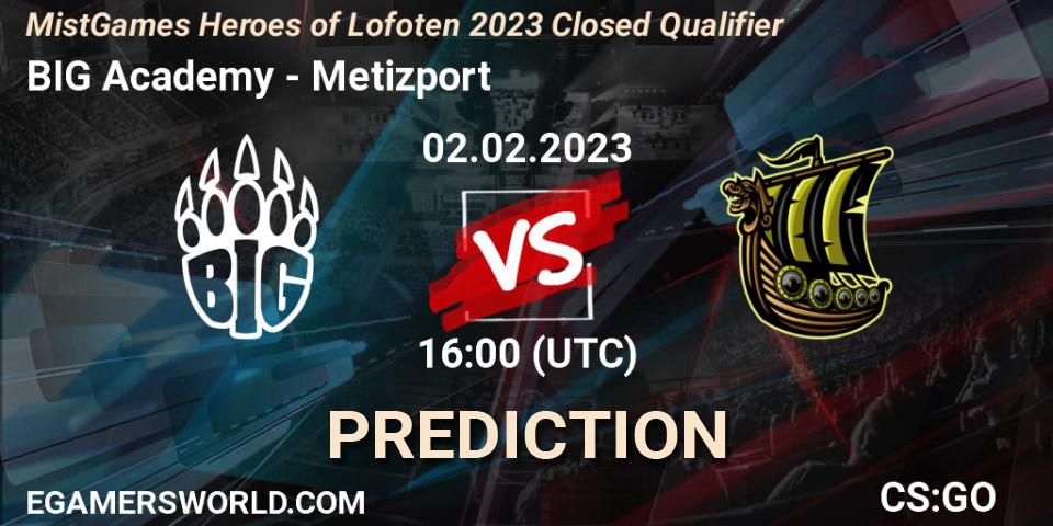 BIG Academy vs Metizport: Betting TIp, Match Prediction. 02.02.23. CS2 (CS:GO), MistGames Heroes of Lofoten: Closed Qualifier