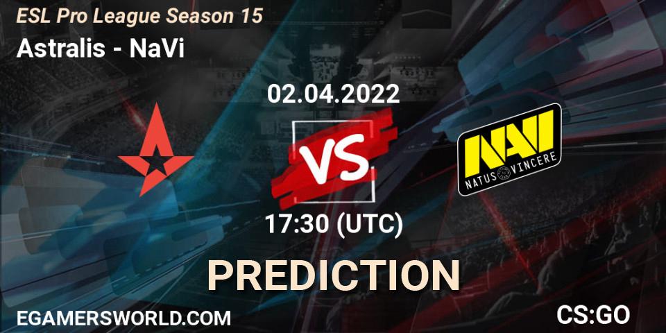 Astralis vs NaVi: Betting TIp, Match Prediction. 02.04.22. CS2 (CS:GO), ESL Pro League Season 15