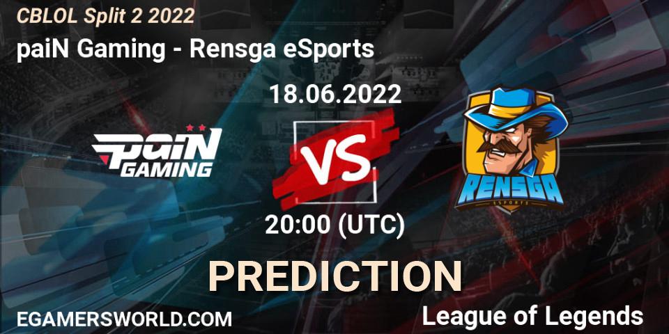 paiN Gaming vs Rensga eSports: Betting TIp, Match Prediction. 18.06.22. LoL, CBLOL Split 2 2022
