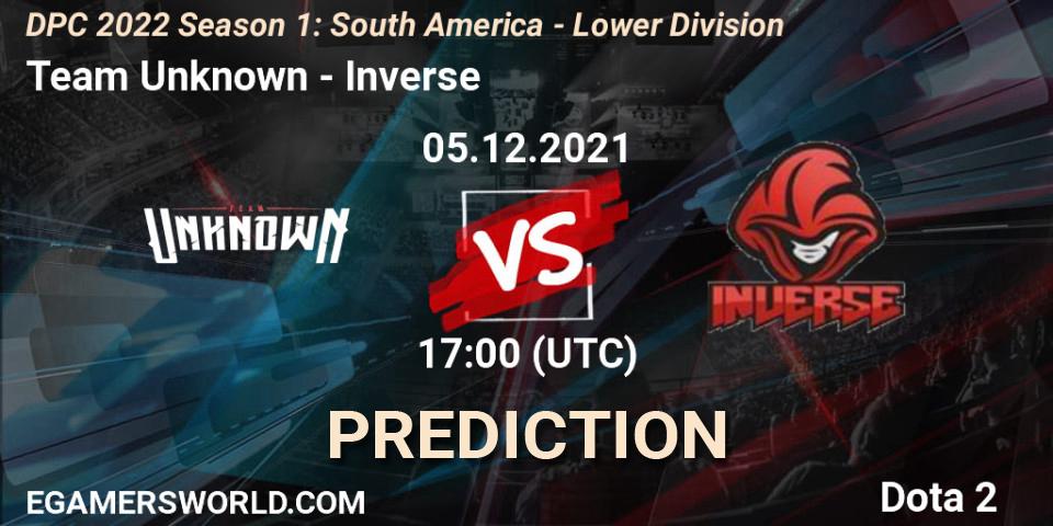 Team Unknown vs Inverse: Betting TIp, Match Prediction. 05.12.21. Dota 2, DPC 2022 Season 1: South America - Lower Division