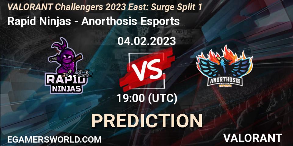 Rapid Ninjas vs Anorthosis Esports: Betting TIp, Match Prediction. 04.02.23. VALORANT, VALORANT Challengers 2023 East: Surge Split 1