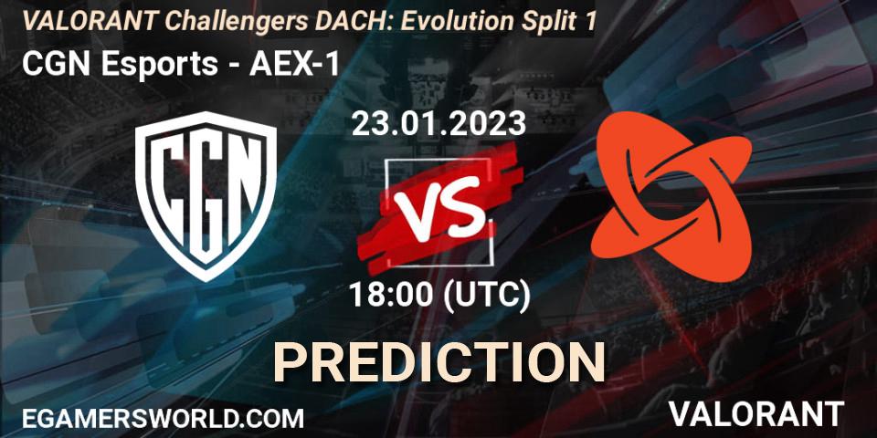 CGN Esports vs AEX-1: Betting TIp, Match Prediction. 23.01.23. VALORANT, VALORANT Challengers 2023 DACH: Evolution Split 1