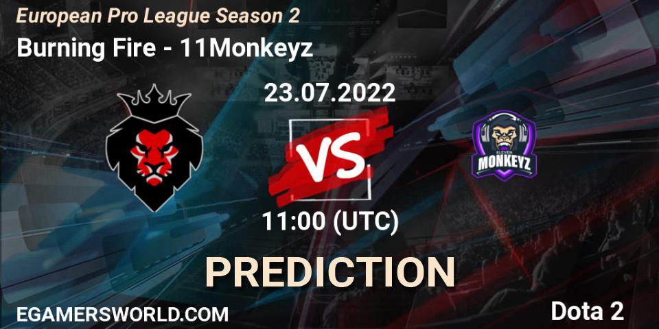 Burning Fire vs 11Monkeyz: Betting TIp, Match Prediction. 23.07.22. Dota 2, European Pro League Season 2