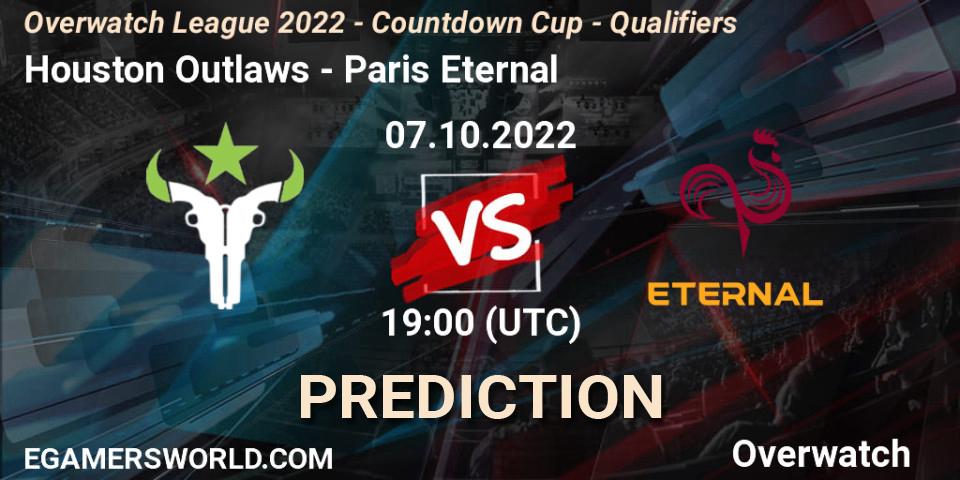 Houston Outlaws vs Paris Eternal: Betting TIp, Match Prediction. 07.10.22. Overwatch, Overwatch League 2022 - Countdown Cup - Qualifiers