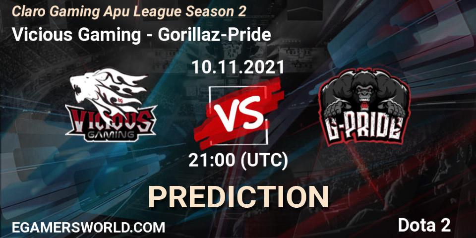 Vicious Gaming vs Gorillaz-Pride: Betting TIp, Match Prediction. 10.11.21. Dota 2, Claro Gaming Apu League Season 2