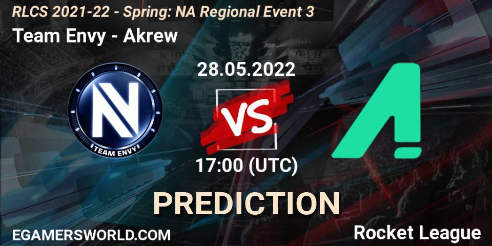 Team Envy vs Akrew: Betting TIp, Match Prediction. 28.05.22. Rocket League, RLCS 2021-22 - Spring: NA Regional Event 3