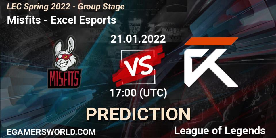 Misfits vs Excel Esports: Betting TIp, Match Prediction. 21.01.22. LoL, LEC Spring 2022 - Group Stage