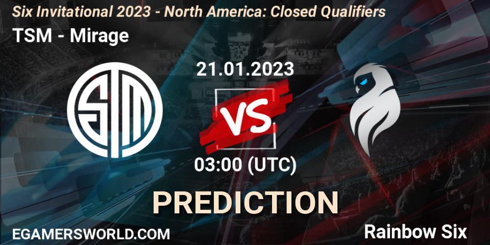 TSM vs Mirage: Betting TIp, Match Prediction. 21.01.23. Rainbow Six, Six Invitational 2023 - North America: Closed Qualifiers