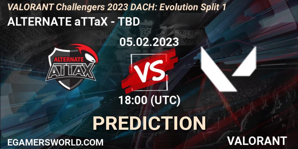ALTERNATE aTTaX vs TBD: Betting TIp, Match Prediction. 05.02.23. VALORANT, VALORANT Challengers 2023 DACH: Evolution Split 1