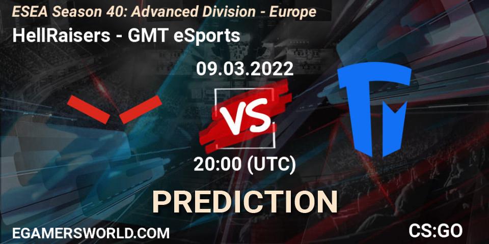 HellRaisers vs GMT eSports: Betting TIp, Match Prediction. 09.03.22. CS2 (CS:GO), ESEA Season 40: Advanced Division - Europe