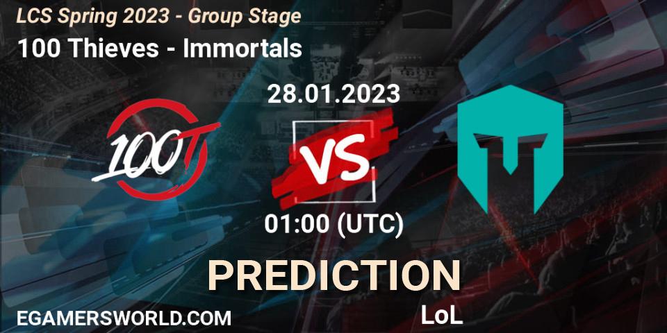 100 Thieves vs Immortals: Betting TIp, Match Prediction. 28.01.23. LoL, LCS Spring 2023 - Group Stage