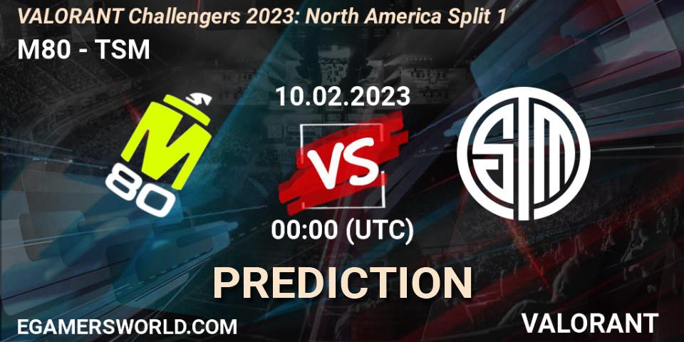 M80 vs TSM: Betting TIp, Match Prediction. 09.02.23. VALORANT, VALORANT Challengers 2023: North America Split 1