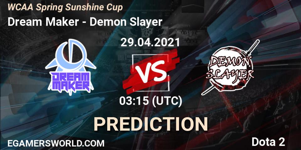Dream Maker vs Demon Slayer: Betting TIp, Match Prediction. 29.04.21. Dota 2, WCAA Spring Sunshine Cup