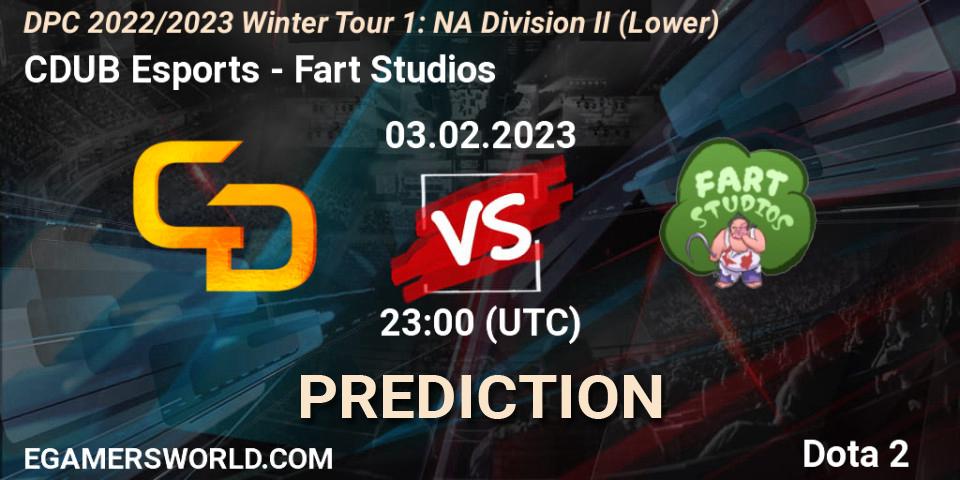 CDUB Esports vs Fart Studios: Betting TIp, Match Prediction. 03.02.23. Dota 2, DPC 2022/2023 Winter Tour 1: NA Division II (Lower)