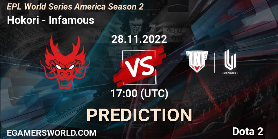 Hokori vs Infamous: Betting TIp, Match Prediction. 28.11.22. Dota 2, EPL World Series America Season 2
