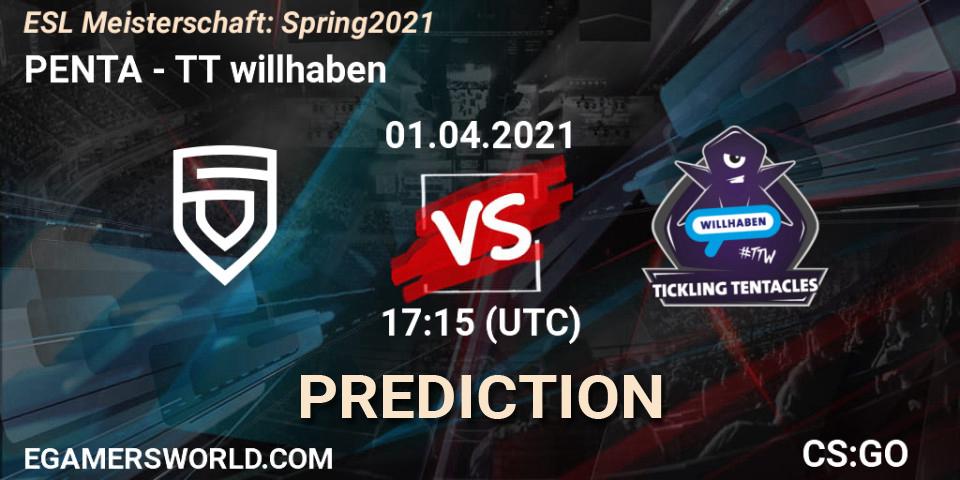 PENTA vs TT willhaben: Betting TIp, Match Prediction. 30.04.21. CS2 (CS:GO), ESL Meisterschaft: Spring 2021