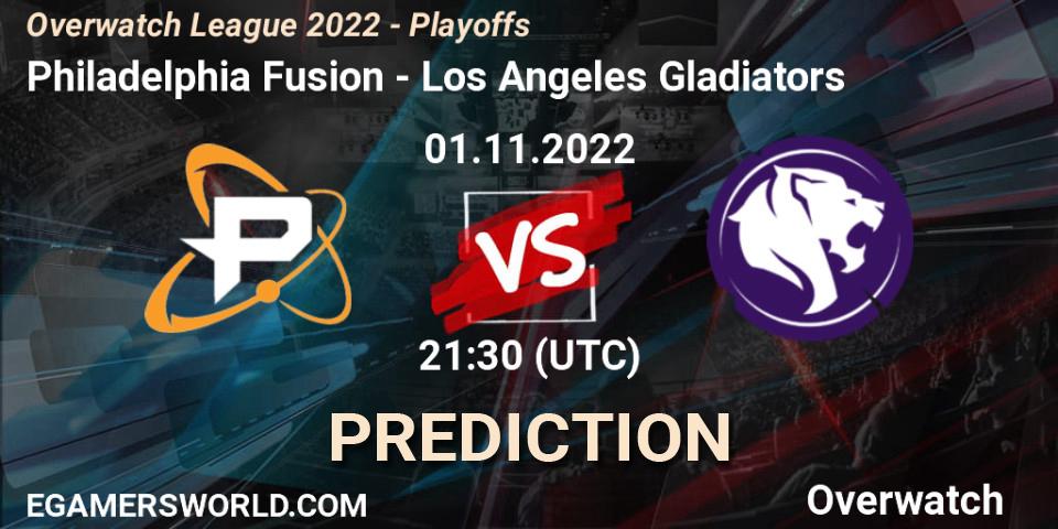 Philadelphia Fusion vs Los Angeles Gladiators: Betting TIp, Match Prediction. 01.11.22. Overwatch, Overwatch League 2022 - Playoffs