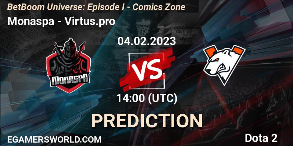 Monaspa vs Virtus.pro: Betting TIp, Match Prediction. 04.02.23. Dota 2, BetBoom Universe: Episode I - Comics Zone