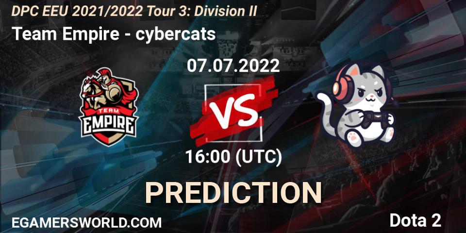 Team Empire vs cybercats: Betting TIp, Match Prediction. 07.07.22. Dota 2, DPC EEU 2021/2022 Tour 3: Division II