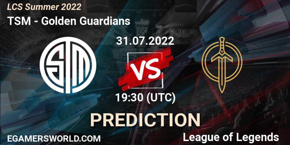 TSM vs Golden Guardians: Betting TIp, Match Prediction. 31.07.22. LoL, LCS Summer 2022