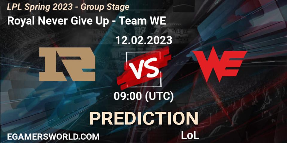 Royal Never Give Up vs Team WE: Betting TIp, Match Prediction. 12.02.23. LoL, LPL Spring 2023 - Group Stage
