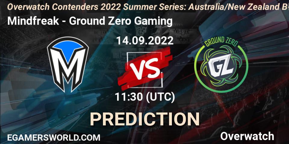 Mindfreak vs Ground Zero Gaming: Betting TIp, Match Prediction. 15.09.22. Overwatch, Overwatch Contenders 2022 Summer Series: Australia/New Zealand B-Sides