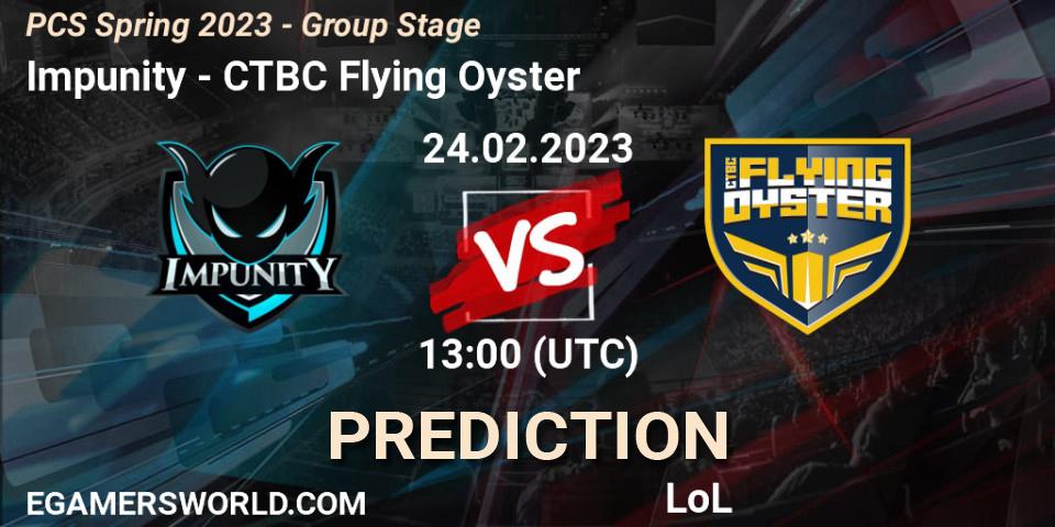 Impunity vs CTBC Flying Oyster: Betting TIp, Match Prediction. 10.02.23. LoL, PCS Spring 2023 - Group Stage