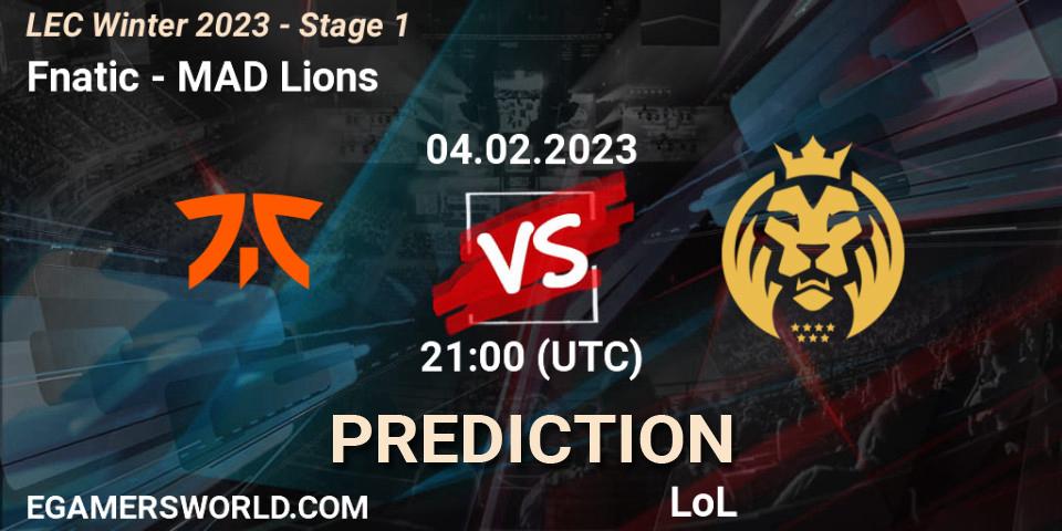 Fnatic vs MAD Lions: Betting TIp, Match Prediction. 04.02.23. LoL, LEC Winter 2023 - Stage 1
