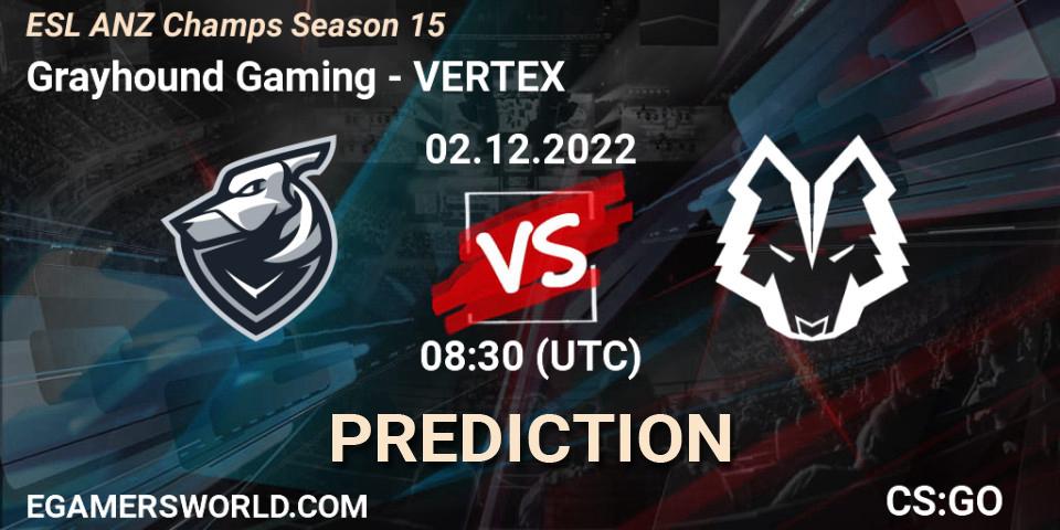 Grayhound Gaming vs VERTEX: Betting TIp, Match Prediction. 02.12.22. CS2 (CS:GO), ESL ANZ Champs Season 15