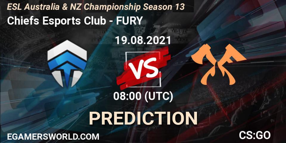 Chiefs Esports Club vs FURY: Betting TIp, Match Prediction. 19.08.21. CS2 (CS:GO), ESL Australia & NZ Championship Season 13