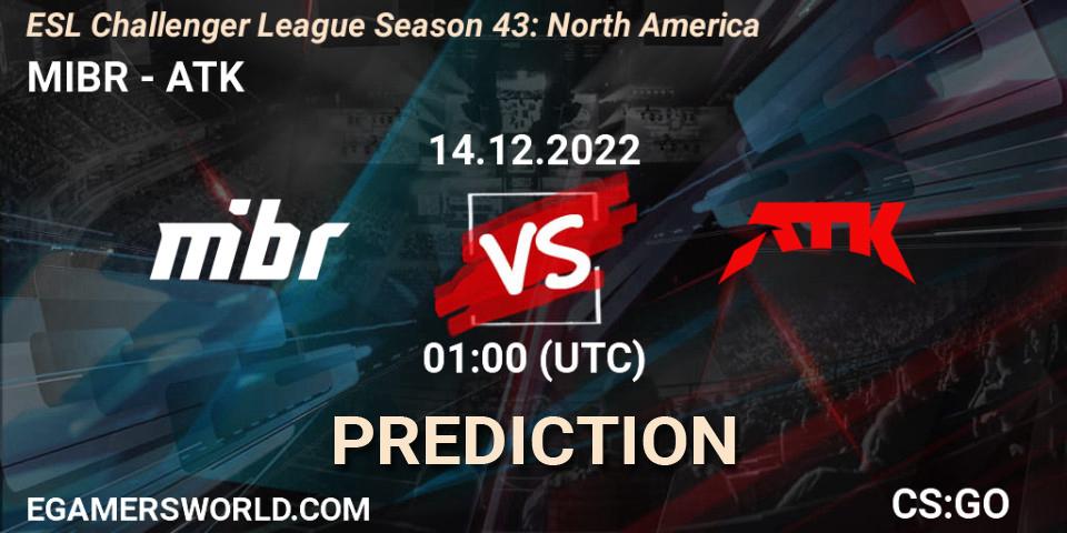 MIBR vs ATK: Betting TIp, Match Prediction. 14.12.22. CS2 (CS:GO), ESL Challenger League Season 43: North America