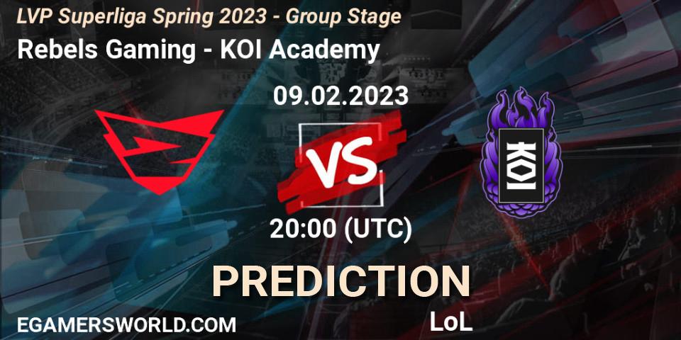 Rebels Gaming vs KOI Academy: Betting TIp, Match Prediction. 09.02.23. LoL, LVP Superliga Spring 2023 - Group Stage