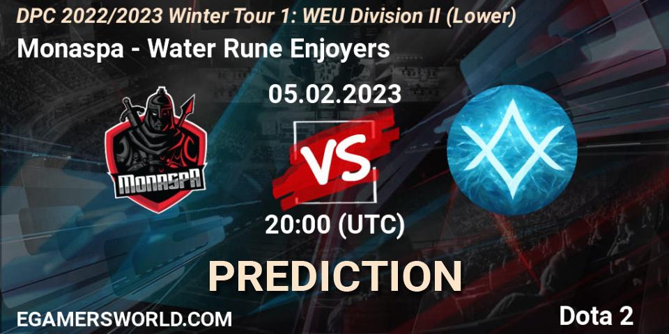 Monaspa vs Water Rune Enjoyers: Betting TIp, Match Prediction. 05.02.23. Dota 2, DPC 2022/2023 Winter Tour 1: WEU Division II (Lower)