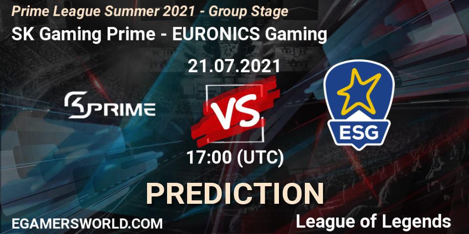 SK Gaming Prime vs EURONICS Gaming: Betting TIp, Match Prediction. 21.07.21. LoL, Prime League Summer 2021 - Group Stage