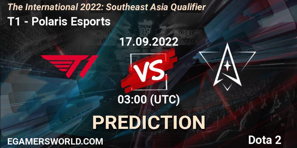 T1 vs Polaris Esports: Betting TIp, Match Prediction. 17.09.22. Dota 2, The International 2022: Southeast Asia Qualifier