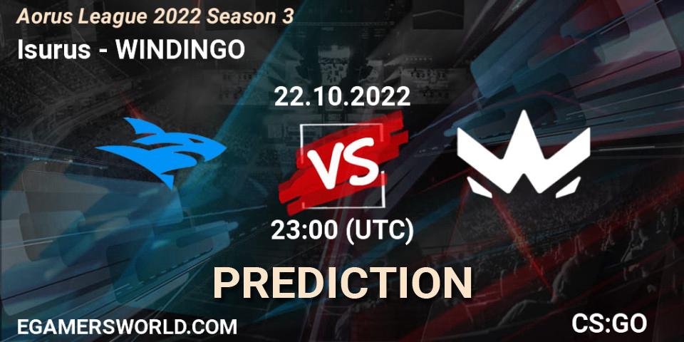 Isurus vs WINDINGO: Betting TIp, Match Prediction. 23.10.22. CS2 (CS:GO), Aorus League 2022 Season 3