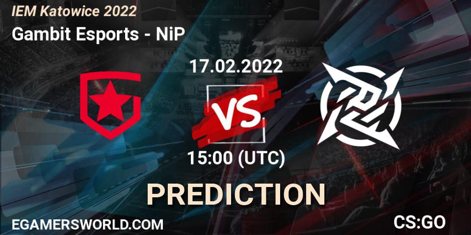 Gambit Esports vs NiP: Betting TIp, Match Prediction. 17.02.22. CS2 (CS:GO), IEM Katowice 2022