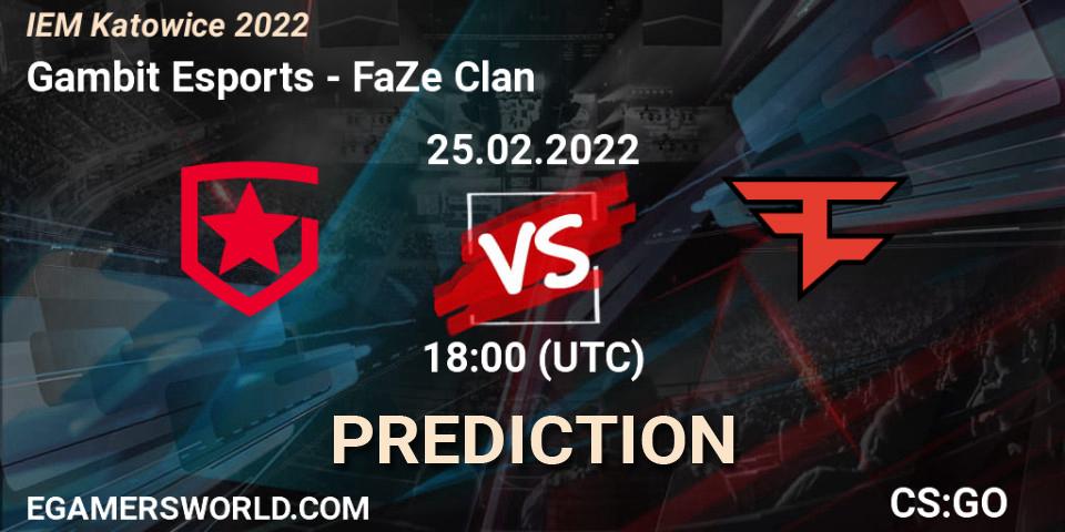 Gambit Esports vs FaZe Clan: Betting TIp, Match Prediction. 25.02.22. CS2 (CS:GO), IEM Katowice 2022