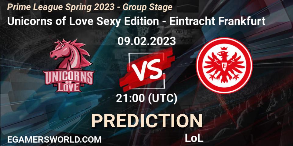 Unicorns of Love Sexy Edition vs Eintracht Frankfurt: Betting TIp, Match Prediction. 09.02.23. LoL, Prime League Spring 2023 - Group Stage