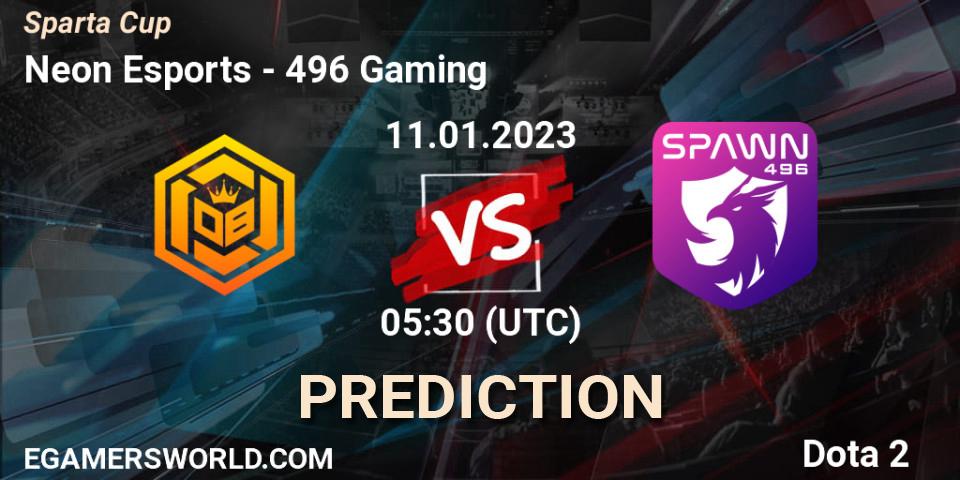 Neon Esports vs 496 Gaming: Betting TIp, Match Prediction. 11.01.23. Dota 2, Sparta Cup