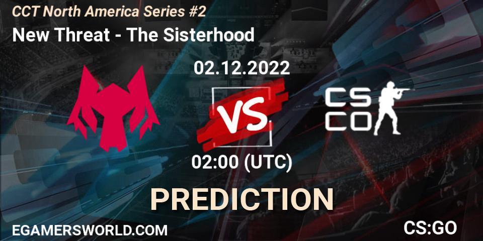 New Threat vs The Sisterhood: Betting TIp, Match Prediction. 02.12.22. CS2 (CS:GO), CCT North America Series #2