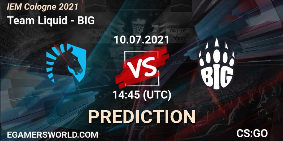 Team Liquid vs BIG: Betting TIp, Match Prediction. 10.07.21. CS2 (CS:GO), IEM Cologne 2021