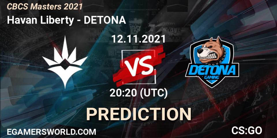Havan Liberty vs DETONA: Betting TIp, Match Prediction. 13.11.21. CS2 (CS:GO), CBCS Masters 2021