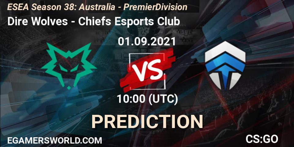 ex-Dire Wolves vs Chiefs Esports Club: Betting TIp, Match Prediction. 01.09.21. CS2 (CS:GO), ESEA Season 38: Australia - Premier Division