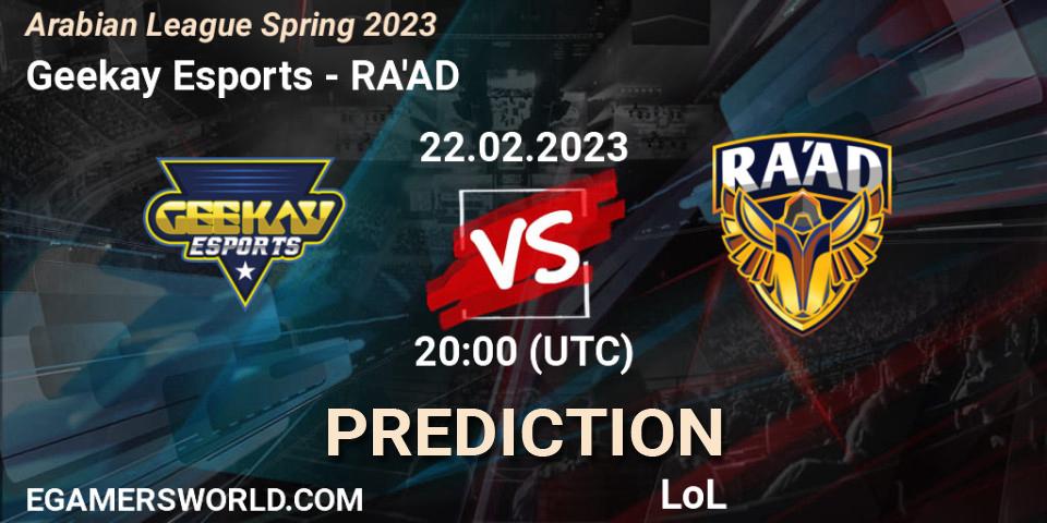 Geekay Esports vs RA'AD: Betting TIp, Match Prediction. 22.02.23. LoL, Arabian League Spring 2023