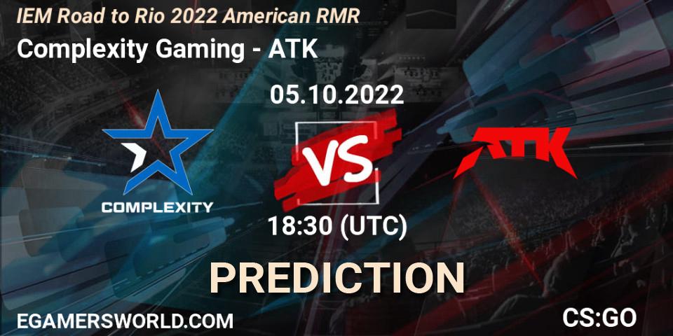 Complexity Gaming vs ATK: Betting TIp, Match Prediction. 05.10.22. CS2 (CS:GO), IEM Road to Rio 2022 American RMR