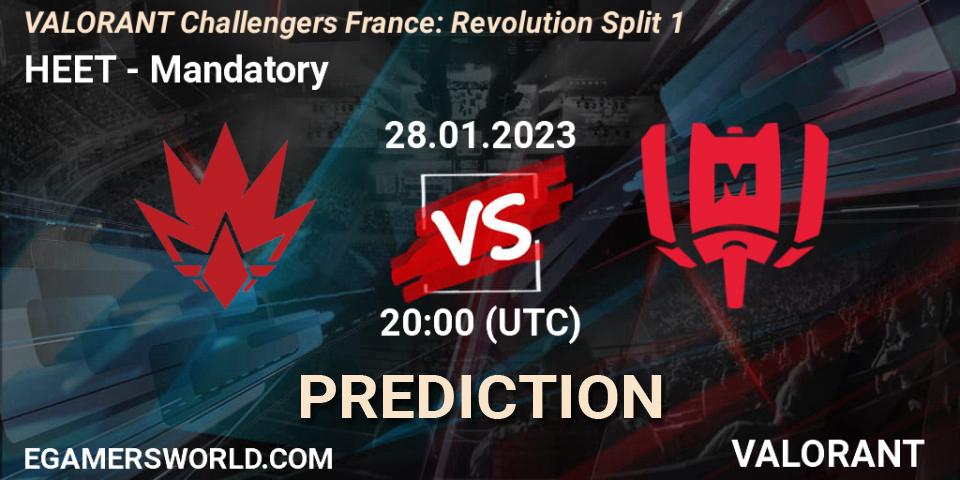 HEET vs Mandatory: Betting TIp, Match Prediction. 28.01.23. VALORANT, VALORANT Challengers 2023 France: Revolution Split 1