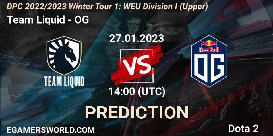 Team Liquid vs OG: Betting TIp, Match Prediction. 27.01.23. Dota 2, DPC 2022/2023 Winter Tour 1: WEU Division I (Upper)