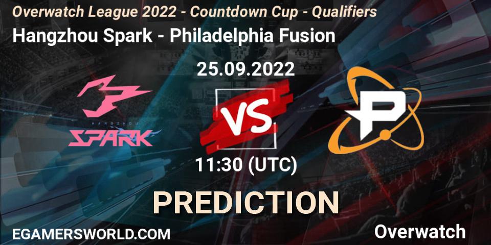 Hangzhou Spark vs Philadelphia Fusion: Betting TIp, Match Prediction. 25.09.22. Overwatch, Overwatch League 2022 - Countdown Cup - Qualifiers